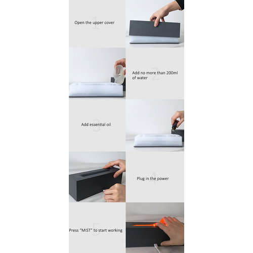 Υγραντήρας χώρου με εφέ φλόγας - 221316 - Black