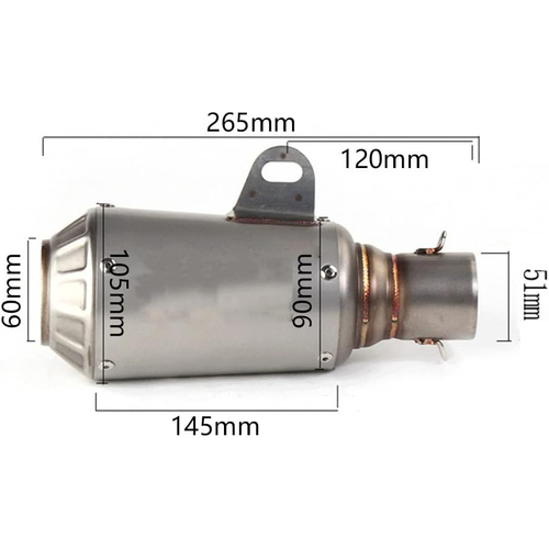Τελικό εξάτμισης μοτοσυκλέτας σιλανσιέ - 26cm - R-MG0612-1 - 320002