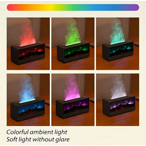 Υγραντήρας χώρου με εφέ φλόγας - 626286 - Black