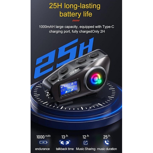 Ασύρματη ενδοεπικοινωνία κράνους μοτοσυκλέτας - Bluetooth - Q58-MAX - 811658