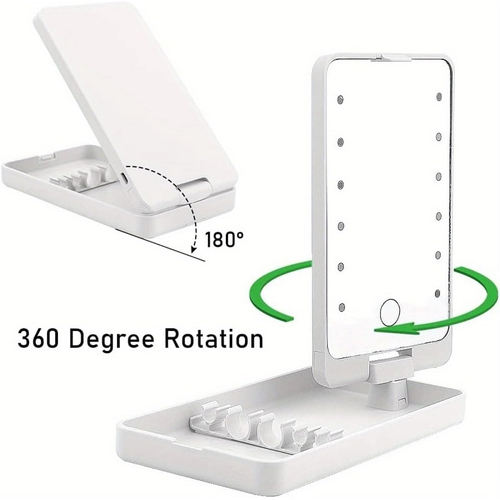 Καθρέπτης μακιγιάζ LED κασετίνα με σετ πινέλων - XR-6601 - 566016 - Black