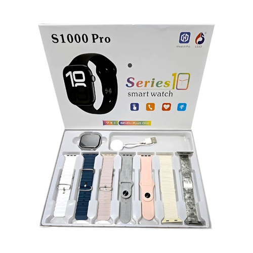 Σετ Smartwatch με 7 λουράκια - S1000 Pro - 814147 - Grey