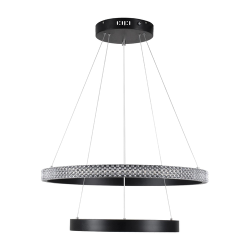 kelvo® DIAMOND KLV-101-0235 Κρεμαστό Φωτιστικό Οροφής LED 75W 7500lm 360° AC 220-240V IP20 Ρυθμιζόμενο Λευκό CCT με Χειριστήριο από 2700K έως 6000K Dimmable - Lumileds SMD Chip - Μαύρο Ματ - Μ60 x Π60 x Υ40cm - 3 Χρόνια Εγγύηση