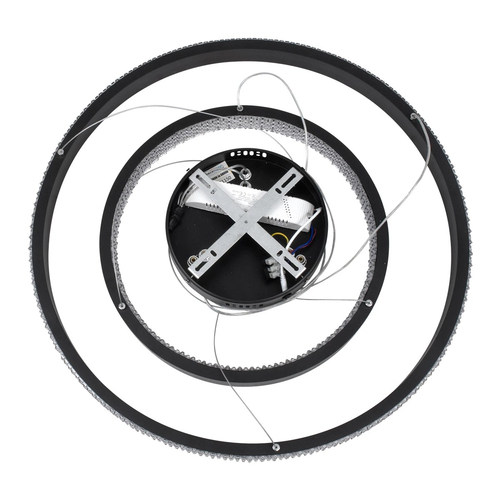 kelvo® DIAMOND KLV-101-0235 Κρεμαστό Φωτιστικό Οροφής LED 75W 7500lm 360° AC 220-240V IP20 Ρυθμιζόμενο Λευκό CCT με Χειριστήριο από 2700K έως 6000K Dimmable - Lumileds SMD Chip - Μαύρο Ματ - Μ60 x Π60 x Υ40cm - 3 Χρόνια Εγγύηση