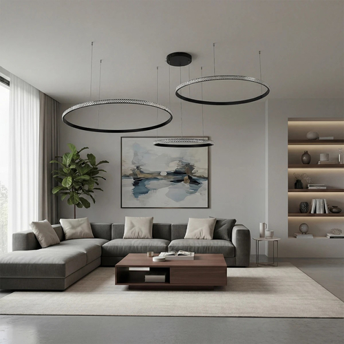 kelvo® DIAMOND KLV-101-0245 Κρεμαστό Φωτιστικό Οροφής LED 150W 15000lm 180° AC 220-240V IP20 Ρυθμιζόμενο Λευκό CCT με Χειριστήριο από 2700K έως 6000K Dimmable - Lumileds SMD Chip - Μαύρο Ματ - Μ170 x Π170 x Υ60cm - 3 Χρόνια Εγγύηση