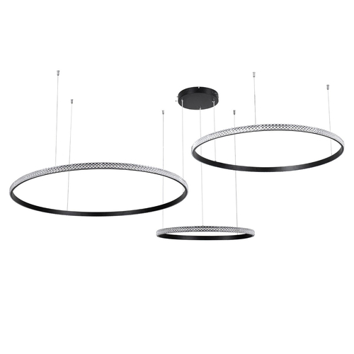 kelvo® DIAMOND KLV-101-0245 Κρεμαστό Φωτιστικό Οροφής LED 150W 15000lm 180° AC 220-240V IP20 Ρυθμιζόμενο Λευκό CCT με Χειριστήριο από 2700K έως 6000K Dimmable - Lumileds SMD Chip - Μαύρο Ματ - Μ170 x Π170 x Υ60cm - 3 Χρόνια Εγγύηση