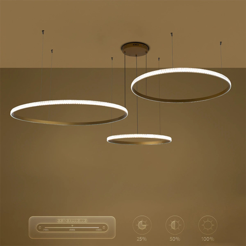 kelvo® DIAMOND KLV-101-0246 Κρεμαστό Φωτιστικό Οροφής LED 150W 15000lm 180° AC 220-240V IP20 Ρυθμιζόμενο Λευκό CCT με Χειριστήριο από 2700K έως 6000K Dimmable - Lumileds SMD Chip - Χρυσό Πλατίνα - Μ170 x Π170 x Υ60cm - 3 Χρόνια Εγγύηση