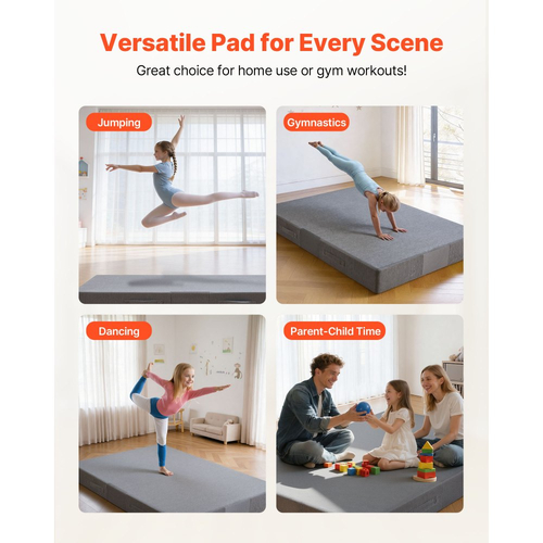 VEVOR Crash Pad, Παιδικό μαξιλάρι αισθήσεων 1800 x 1210 mm με μαλακό αφρό και πλενόμενο κάλυμμα, γιγάντιο μαξιλάρι-πατάκι για μεγάλο αισθητηριακό δωμάτιο, εξοπλισμός για παιδιά και ενήλικες, άλματα, παιχνίδι, αναρρίχηση και γυμναστική