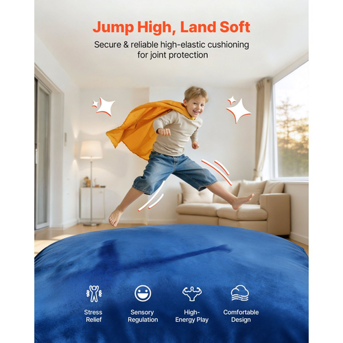 VEVOR Crash Pad, Παιδικό μαξιλάρι αισθήσεων 1500 x 1500 mm με μπλοκ αφρού και πλενόμενο κάλυμμα, Γιγαντιαίο μαξιλάρι μεγάλης ζώνης προσγείωσης από μαλακό αφρό, Εξοπλισμός αισθητηριακού δωματίου για παιδιά που πηδούν, χαλαρώνουν, παίζουν