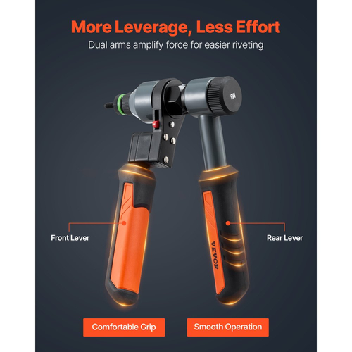 Κιτ εργαλείων παξιμαδιών πριτσινιού VEVOR, κιτ εργαλείων παξιμαδιών πριτσινιού καστάνιας 210 mm, με 10 μανδρέλια και 100 παξιμάδια, μετρικό και μέγεθος SAE M5, M6, M8, M10, M12, 8-32, 10-24, 1/4-20, 5/16-18, 3/8-16 UNC, με ανθεκτική θήκη μεταφοράς