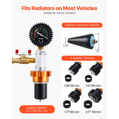 Κιτ αναπλήρωσης ψυκτικού ψυγείου VEVOR, Εργαλείο πλήρωσης κενού και καθαρισμού συστήματος ψύξης αυτοκινήτων με μετρητή, Φορητό κιτ πλήρωσης ψυκτικού ψυγείου με εργαλειοθήκη, Κατάλληλο για τα περισσότερα αυτοκίνητα, βαν, SUV και φορτηγά