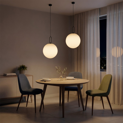 kelvo® BELLISSIMO KLV-101-0375 Κρεμαστό Φωτιστικό Οροφής για Λάμπα με Ντουί E27 AC 220-240V IP20 - Μαύρο Ματ & Λευκό - Μ40 x Π40 x Υ62cm