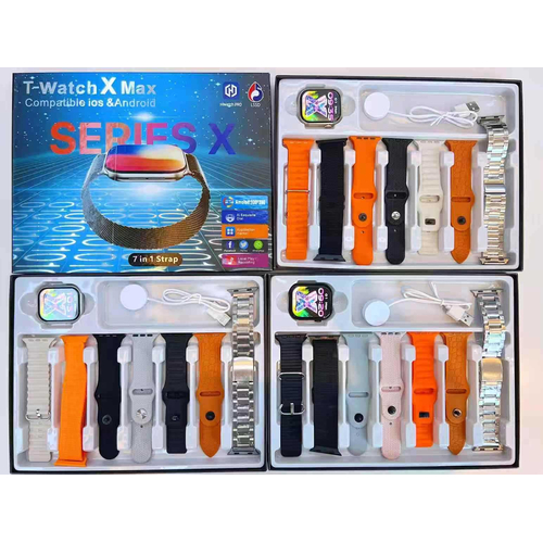 Σετ Smartwatch με 7 λουράκια - T-Watch X Max - 814178 - Orange