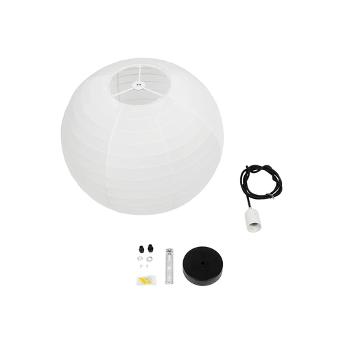 GLOBOSTAR® ROMINA 62004 Μοντέρνο Κρεμαστό Φωτιστικό Οροφής με Ντουί 1 x E27 AC 220-240V IP20 - Λευκό - Μ40 x Π40 x Υ40cm