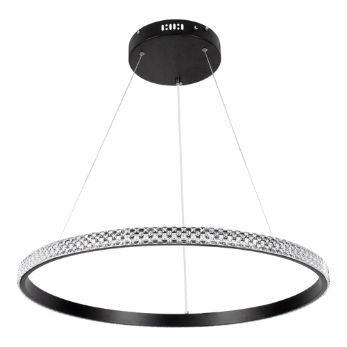 kelvo® DIAMOND KLV-101-0229 Κρεμαστό Φωτιστικό Οροφής LED 45W 4500lm 180° AC 220-240V IP20 Ρυθμιζόμενο Λευκό CCT με Χειριστήριο από 2700K έως 6000K Dimmable - Lumileds SMD Chip - Μαύρο Ματ - Μ60 x Π60 x Υ3cm - 3 Χρόνια Εγγύηση
