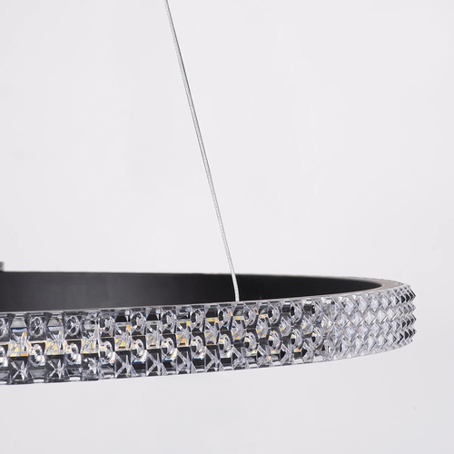 kelvo® DIAMOND KLV-101-0229 Κρεμαστό Φωτιστικό Οροφής LED 45W 4500lm 180° AC 220-240V IP20 Ρυθμιζόμενο Λευκό CCT με Χειριστήριο από 2700K έως 6000K Dimmable - Lumileds SMD Chip - Μαύρο Ματ - Μ60 x Π60 x Υ3cm - 3 Χρόνια Εγγύηση