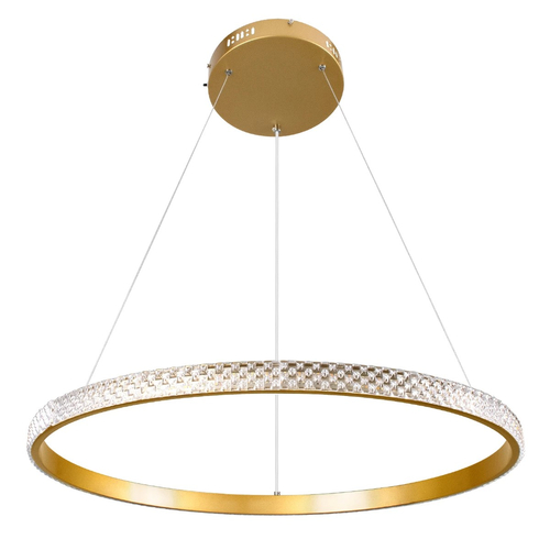 kelvo® DIAMOND KLV-101-0230 Κρεμαστό Φωτιστικό Οροφής LED 45W 4500lm 180° AC 220-240V IP20 Ρυθμιζόμενο Λευκό CCT με Χειριστήριο από 2700K έως 6000K Dimmable - Lumileds SMD Chip - Χρυσό Πλατίνα - Μ60 x Π60 x Υ3cm - 3 Χρόνια Εγγύηση