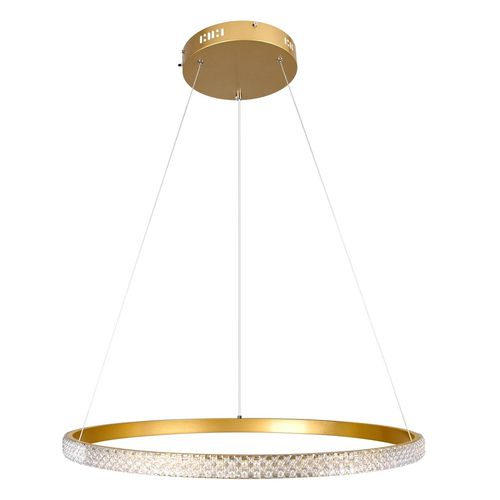 kelvo® DIAMOND KLV-101-0230 Κρεμαστό Φωτιστικό Οροφής LED 45W 4500lm 180° AC 220-240V IP20 Ρυθμιζόμενο Λευκό CCT με Χειριστήριο από 2700K έως 6000K Dimmable - Lumileds SMD Chip - Χρυσό Πλατίνα - Μ60 x Π60 x Υ3cm - 3 Χρόνια Εγγύηση