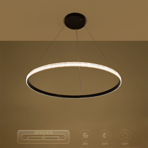 kelvo® DIAMOND KLV-101-0231 Κρεμαστό Φωτιστικό Οροφής LED 67W 6700lm 180° AC 220-240V IP20 Ρυθμιζόμενο Λευκό CCT με Χειριστήριο από 2700K έως 6000K Dimmable - Lumileds SMD Chip - Μαύρο Ματ - Μ80 x Π80 x Υ3cm - 3 Χρόνια Εγγύηση