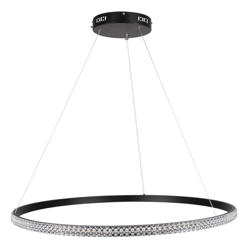kelvo® DIAMOND KLV-101-0231 Κρεμαστό Φωτιστικό Οροφής LED 67W 6700lm 180° AC 220-240V IP20 Ρυθμιζόμενο Λευκό CCT με Χειριστήριο από 2700K έως 6000K Dimmable - Lumileds SMD Chip - Μαύρο Ματ - Μ80 x Π80 x Υ3cm - 3 Χρόνια Εγγύηση