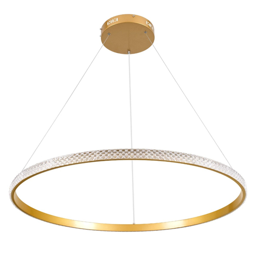 kelvo® DIAMOND KLV-101-0232 Κρεμαστό Φωτιστικό Οροφής LED 67W 6700lm 180° AC 220-240V IP20 Ρυθμιζόμενο Λευκό CCT με Χειριστήριο από 2700K έως 6000K Dimmable - Lumileds SMD Chip - Χρυσό Πλατίνα - Μ80 x Π80 x Υ3cm - 3 Χρόνια Εγγύηση