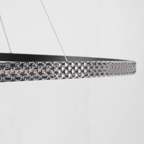 kelvo® DIAMOND KLV-101-0233 Κρεμαστό Φωτιστικό Οροφής LED 75W 7500lm 180° AC 220-240V IP20 Ρυθμιζόμενο Λευκό CCT με Χειριστήριο από 2700K έως 6000K Dimmable - Lumileds SMD Chip - Μαύρο Ματ - Μ100 x Π100 x Υ3cm - 3 Χρόνια Εγγύηση