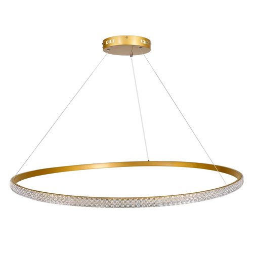 kelvo® DIAMOND KLV-101-0234 Κρεμαστό Φωτιστικό Οροφής LED 75W 7500lm 180° AC 220-240V IP20 Ρυθμιζόμενο Λευκό CCT με Χειριστήριο από 2700K έως 6000K Dimmable - Lumileds SMD Chip - Χρυσό Πλατίνα - Μ100 x Π100 x Υ3cm - 3 Χρόνια Εγγύηση