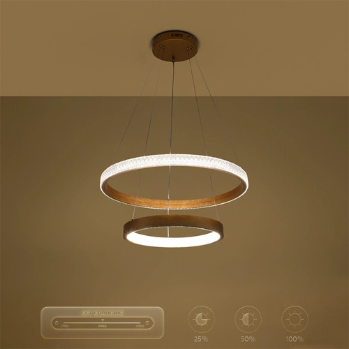 kelvo® DIAMOND KLV-101-0236 Κρεμαστό Φωτιστικό Οροφής LED 75W 7500lm 360° AC 220-240V IP20 Ρυθμιζόμενο Λευκό CCT με Χειριστήριο από 2700K έως 6000K Dimmable - Lumileds SMD Chip - Χρυσό Πλατίνα - Μ60 x Π60 x Υ40cm - 3 Χρόνια Εγγύηση