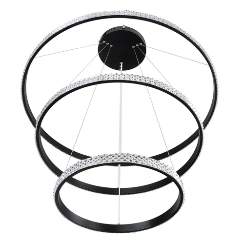 kelvo® DIAMOND KLV-101-0239 Κρεμαστό Φωτιστικό Οροφής LED 120W 12000lm 180° AC 220-240V IP20 Ρυθμιζόμενο Λευκό CCT με Χειριστήριο από 2700K έως 6000K Dimmable - Lumileds SMD Chip - Μαύρο Ματ - Μ80 x Π80 x Υ80cm - 3 Χρόνια Εγγύηση