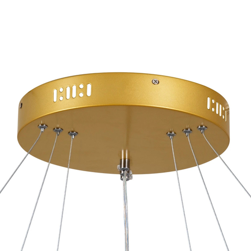 kelvo® DIAMOND KLV-101-0240 Κρεμαστό Φωτιστικό Οροφής LED 120W 12000lm 180° AC 220-240V IP20 Ρυθμιζόμενο Λευκό CCT με Χειριστήριο από 2700K έως 6000K Dimmable - Lumileds SMD Chip - Χρυσό Πλατίνα - Μ80 x Π80 x Υ80cm - 3 Χρόνια Εγγύηση