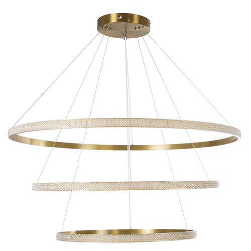 kelvo® DIAMOND KLV-101-0242 Κρεμαστό Φωτιστικό Οροφής LED 150W 15000lm 180° AC 220-240V IP20 Ρυθμιζόμενο Λευκό CCT με Χειριστήριο από 2700K έως 6000K Dimmable - Lumileds SMD Chip - Χρυσό Πλατίνα - Μ100 x Π100 x Υ100cm - 3 Χρόνια Εγγύηση