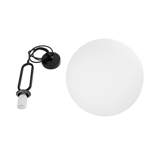 kelvo® BELLISSIMO KLV-101-0375 Κρεμαστό Φωτιστικό Οροφής για Λάμπα με Ντουί E27 AC 220-240V IP20 - Μαύρο Ματ & Λευκό - Μ40 x Π40 x Υ62cm