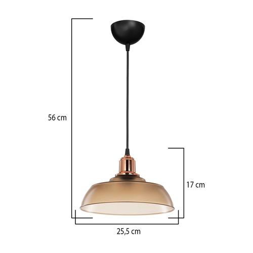 GLOBOSTAR® LOAN 203-0285 Μοντέρνο Κρεμαστό Φωτιστικό Οροφής με Ντουί 1 x E27 AC 220-240V IP20 - Καφέ & Μπρονζέ - Μ25.5 x Π25.5 x Υ17cm