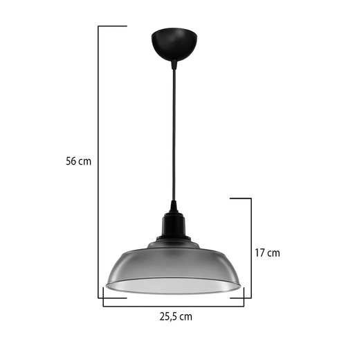 GLOBOSTAR® LOAN 203-0287 Μοντέρνο Κρεμαστό Φωτιστικό Οροφής με Ντουί 1 x E27 AC 220-240V IP20 - Γκρι Δίαφανο - Μ25.5 x Π25.5 x Υ17cm