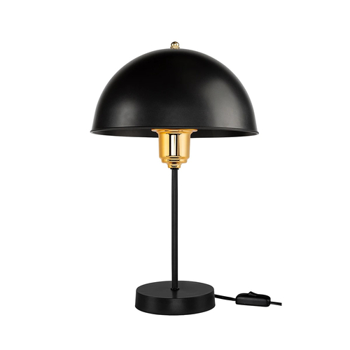 GLOBOSTAR® GAZETA 203-0298 Μοντέρνο Επιτραπέζιο Φωτιστικό Πορτατίφ με Ντουί 1 x E27 AC 220-240V IP20 - Μαύρο & Χρυσό - Μ25 x Π25 x Υ39cm