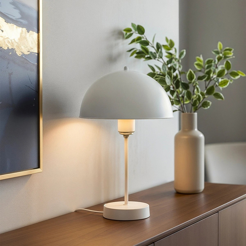 GLOBOSTAR® GAZETA 203-0301 Μοντέρνο Επιτραπέζιο Φωτιστικό Πορτατίφ με Ντουί 1 x E27 AC 220-240V IP20 - Λευκό  - Μ25 x Π25 x Υ39cm