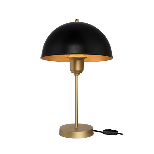 GLOBOSTAR® GAZETA 203-0305 Μοντέρνο Επιτραπέζιο Φωτιστικό Πορτατίφ με Ντουί 1 x E27 AC 220-240V IP20 - Μαύρο & Χρυσό - Μ25 x Π25 x Υ39cm