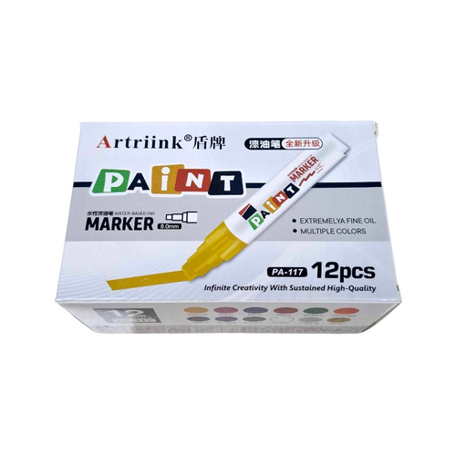 Σετ ανεξίτηλοι μαρκαδόροι βαφής - 8mm - 12pcs - 1770506 - 170828 - Yellow