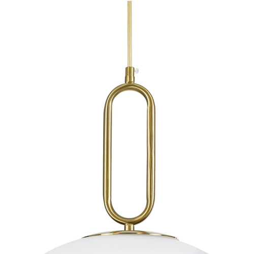 kelvo® BELLISSIMO KLV-101-0378 Κρεμαστό Φωτιστικό Οροφής για Λάμπα με Ντουί E27 AC 220-240V IP20 - Χρυσό Βούρτσας Πλατίνα & Λευκό - Μ40 x Π40 x Υ62cm
