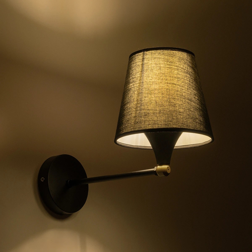 GLOBOSTAR® BLAKI 201-0115 Μοντέρνο Φωτιστικό Τοίχου - Απλίκα με Ντουί 1 x E27 AC 220-240V IP20 - Μαύρο - Μ40 x Π15 x Υ20cm