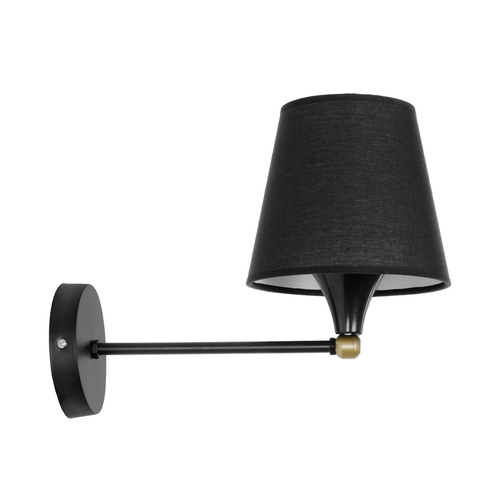 GLOBOSTAR® BLAKI 201-0115 Μοντέρνο Φωτιστικό Τοίχου - Απλίκα με Ντουί 1 x E27 AC 220-240V IP20 - Μαύρο - Μ40 x Π15 x Υ20cm