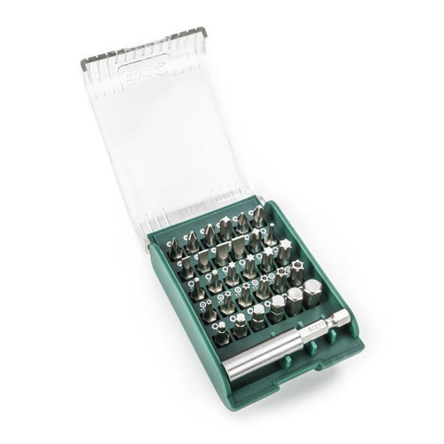 Μύτες σετ 31τεμ. σε κασετίνα
1 - Μαγνητική υποδοχή για μύτες
30 - Μύτες 1/4" - 25mm
ίσιες 4, 5, 6, 6.5 mm
Phillips #0, #1, #2, #3
άλλεν 3, 4, 5, 6, 7, 8 mm
Torx T8, T10, T15, T20, T25, T30, T40
Tamper-Proof Torx® T10, T15, T20, T25, T30, T40
Pozidriv #1,