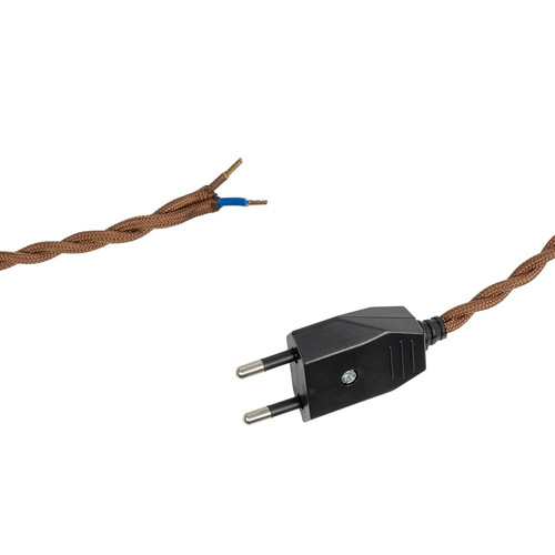 GLOBOSTAR® WHIP 77673 Μοντέρνο DIY Πλεκτό Καλώδιο με Διακόπτη On/Off AC 220-240V IP20 - Καφέ & Μαύρο - Μ150 x Π2.7 x Υ1.9cm