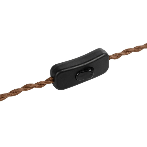 GLOBOSTAR® WHIP 77673 Μοντέρνο DIY Πλεκτό Καλώδιο με Διακόπτη On/Off AC 220-240V IP20 - Καφέ & Μαύρο - Μ150 x Π2.7 x Υ1.9cm