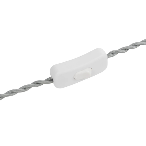 GLOBOSTAR® WHIP 77674 Μοντέρνο DIY Πλεκτό Καλώδιο με Διακόπτη On/Off AC 220-240V IP20 - Γκρι & Λευκό - Μ150 x Π2.7 x Υ1.9cm