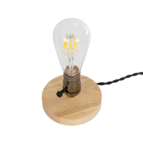 GLOBOSTAR® NOX 77701 Μοντέρνο Επιτραπέζιο Φωτιστικό Πορτατίφ με Ντουί 1 x E27 AC 220-240V IP20 - Μπεζ & Μπρούτζινο - Μ12 x Π12 x Υ9cm