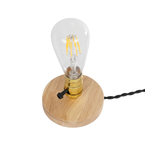 GLOBOSTAR® NOX 77702 Μοντέρνο Επιτραπέζιο Φωτιστικό Πορτατίφ με Ντουί 1 x E27 AC 220-240V IP20 - Μπεζ & Χρυσό - Μ12 x Π12 x Υ9cm