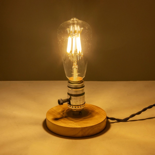 GLOBOSTAR® NOX 77703 Μοντέρνο Επιτραπέζιο Φωτιστικό Πορτατίφ με Ντουί 1 x E27 AC 220-240V IP20 - Μπεζ & Ασημί - Μ12 x Π12 x Υ9cm