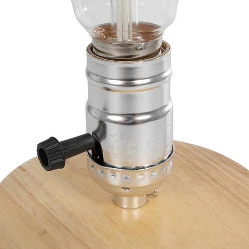 GLOBOSTAR® NOX 77703 Μοντέρνο Επιτραπέζιο Φωτιστικό Πορτατίφ με Ντουί 1 x E27 AC 220-240V IP20 - Μπεζ & Ασημί - Μ12 x Π12 x Υ9cm