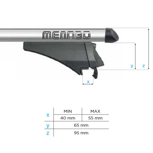 MENABO ΜΠΑΡΕΣ ΟΡΟΦΗΣ ΑΛΟΥΜΙΝΙΟΥ TIGER XL SILVER 131.5 cm ΣΕ ΑΣΗΜΙ ΧΡΩΜΑ ΓΙΑ Hyundai ix25 / Creta / Cantus 5 doors 2020> ΜΕ FLUSH ή RAISED RAILS - 2 ΤΕΜ. (8500/ΜΒ)